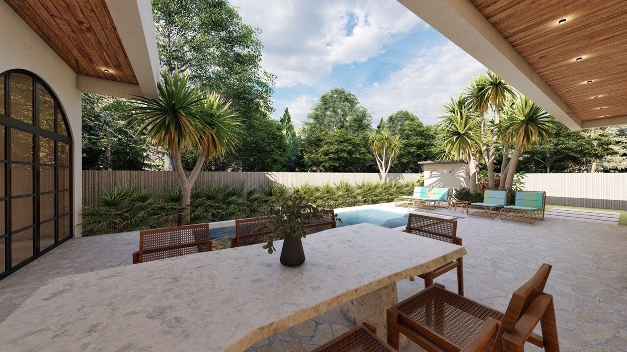 Refreshing outdoor pool and open-air leisure area